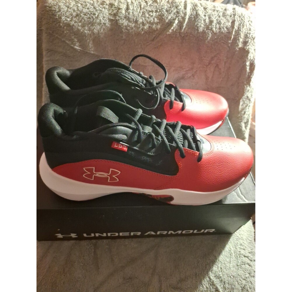 Under Armour UA Lockdown 7 Mid Basketball Shoes Men’s Size 13 Red Black